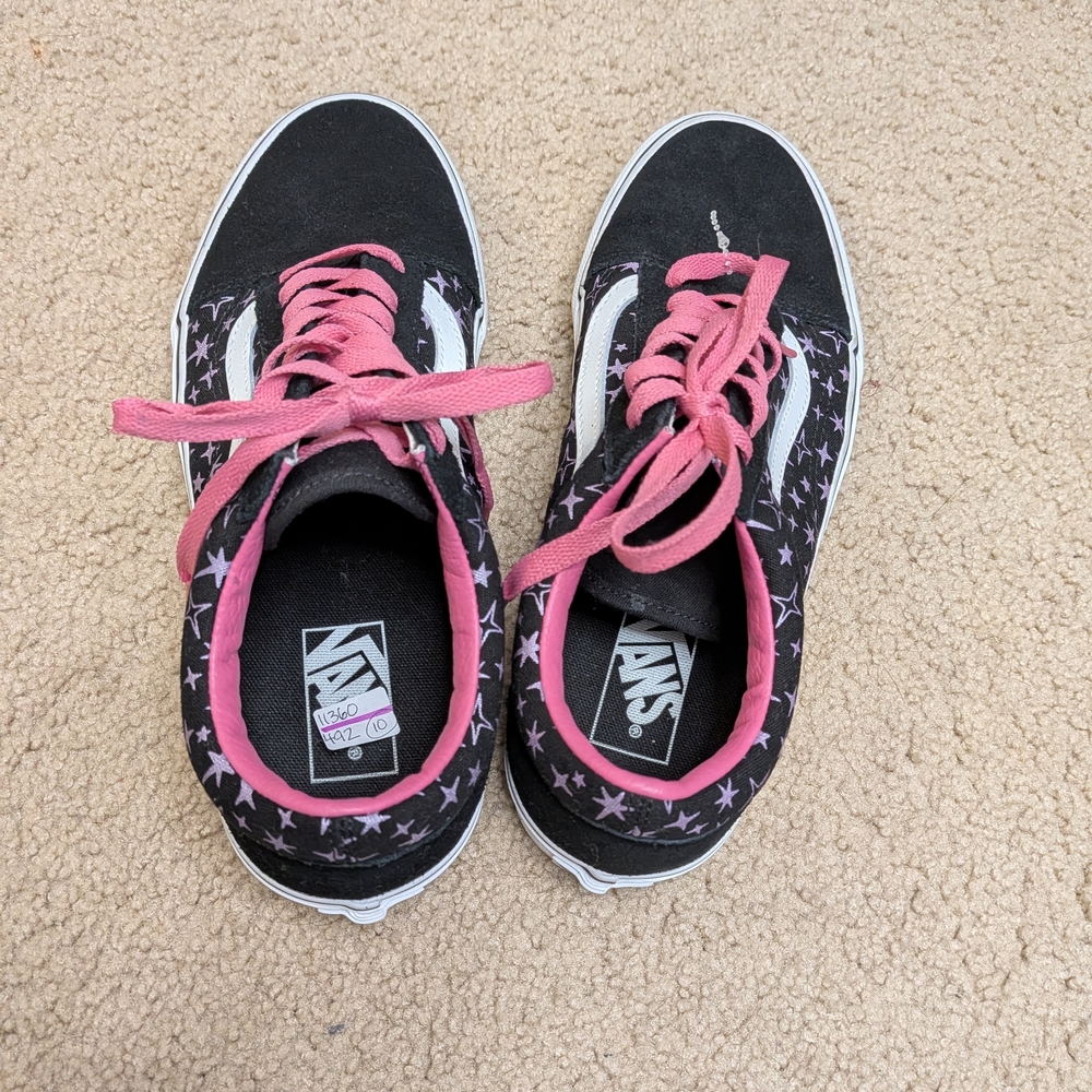 Vans Size 10 Stylish Black and Pink Women's Sneakers - Picture 2 of 5